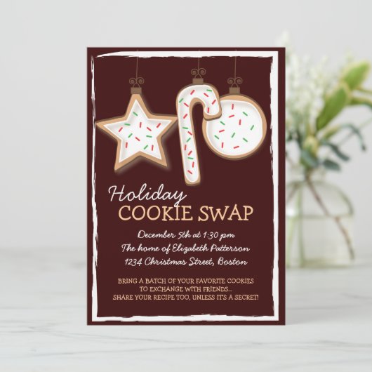 Noël Cookie Swap Invitation de vacances (Debout devant)