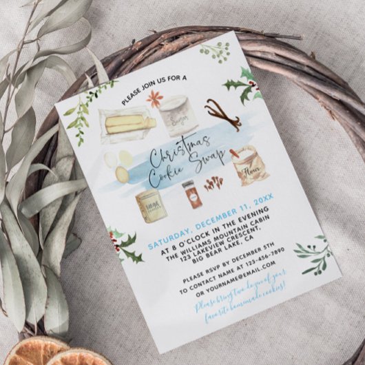 Noël Cookie Swap Maison Cookies Invitation