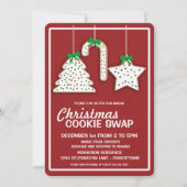 Noël Cookie Swap (rouge) Fête Invitation (Devant)