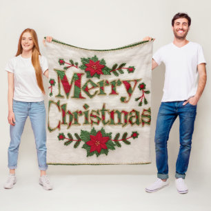 Noël cosy : Couvertures en polaire brodées