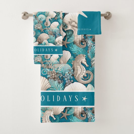 Noël côtier Bold Motif hippocampe #4 ID1009 (En situation)