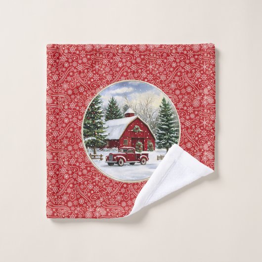 Noël Country Vintage Personnalisable (Gant de toilette)