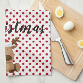 Noël Cuisine Serviette Reindeer Polka Dot Polkado (Quart Plié)