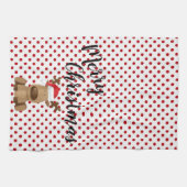 Noël Cuisine Serviette Reindeer Polka Dot Polkado (Horizontal)