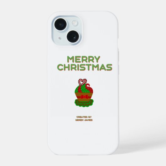Noël Cupcake Apple iPhone 15 Coque (Verso)