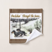 Noël Dachshund (Gant de toilette)