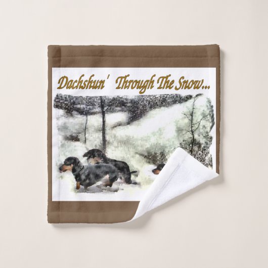 Noël Dachshund (Gant de toilette)