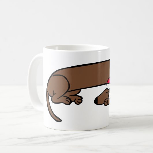 Noël Dachshund Dormir Mug (Devant gauche)