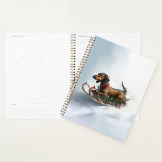 Noël Dachshund neige hiver (Devant avec enveloppe)