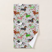 Noël Dachshund Tous les manteaux (Serviette à main)
