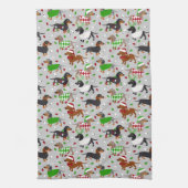 Noël Dachshund Tous les manteaux Serviette de cuis (Vertical)