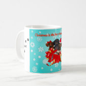 Noël Dachshunds Café Mug (Devant gauche)