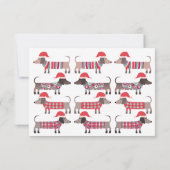 Noël Dachsund Chien Moving Faire-part (Dos)