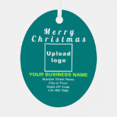 Noël d'affaires Turquoise vert ornement en métal o (Recto)