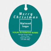 Noël d'affaires Turquoise vert ornement en métal o (Verso)