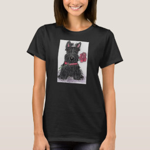 Noël d'anniversaire de T-shirt de rose de chien d