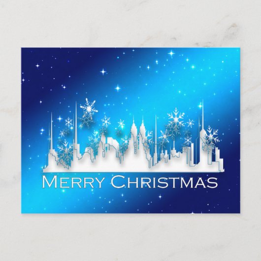 noël dans la ville carte postale (Devant)