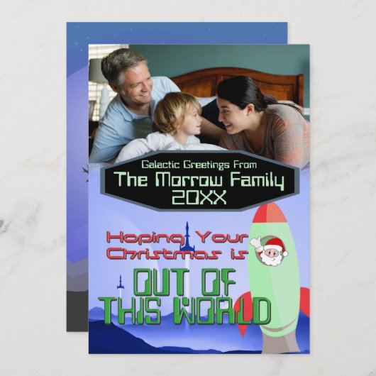 Noël dans le Carte photo spatial (Devant / Derrière)