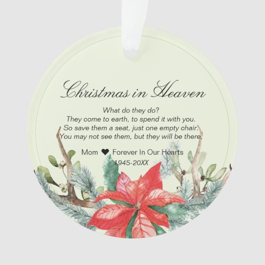 Noël dans le ciel mémorial Keepsaké (devant)