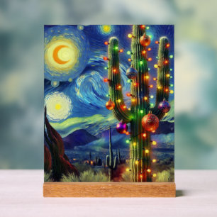 Noël dans le désert Saguaro Cactus bleu vert