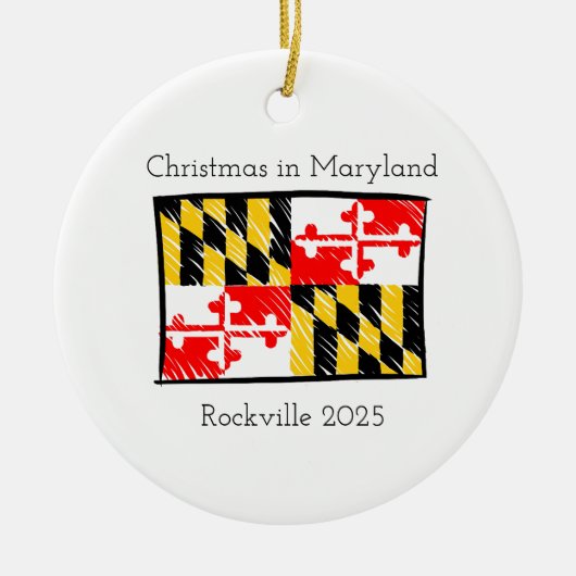 Noël dans le Maryland Ornement personnalisé (Devant)
