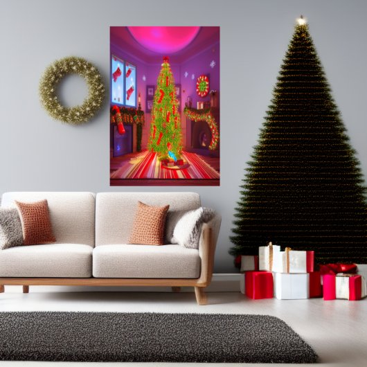 Noël dans le salon | AI Art Poster