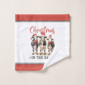 Noël dans les vaches rustiques de la grange à Sant (Gant de toilette)