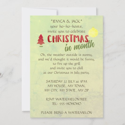 Noël Dans N'Importe Quel Mois Fête Invitations (Devant)