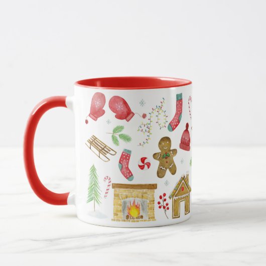 Noël dans une tasse avec des illustrations de Noël (Gauche)