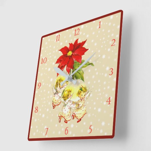 Noël Danser Bébé Anges Horloge murale (Angle)