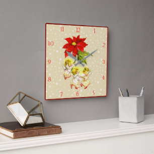 Noël Danser Bébé Anges Horloge murale