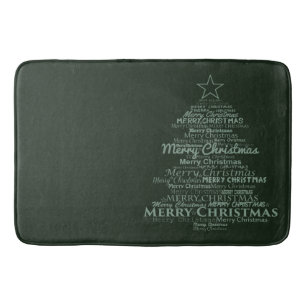 Noël d'arbre vert de tapis de bain Joyeux