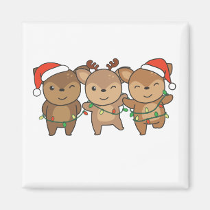 Noël de cerfs Animaux mignons Deer Magnet