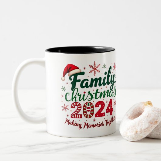 Noël de famille 2024 Mug Rassembler les souvenirs (Avec donut)