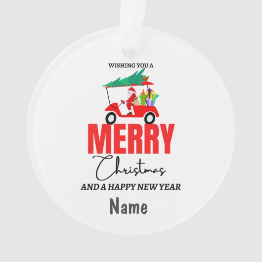 Noël de golf avec voiturette de golf du Père Noël (devant)