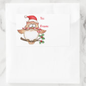 Noël de hibou - étiquette cadeau (Sac)