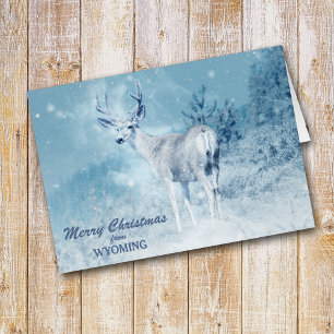 Noël de la carte de Noël des cerfs du Wyoming