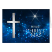 Noël de la Croix d'argent chrétienne étoilée (Devant horizontal)