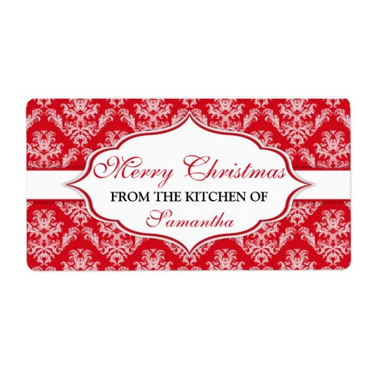 Noël De La Cuisine Des étiquettes Personnalisé (Devant)