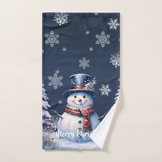 Noël de la forêt d'hiver (Serviette à main)