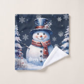 Noël de la forêt d'hiver (Gant de toilette)