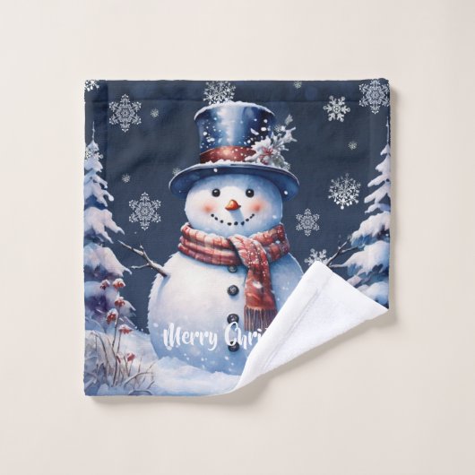 Noël de la forêt d'hiver (Gant de toilette)