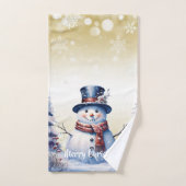 Noël de la forêt d'hiver | Or (Serviette à main)