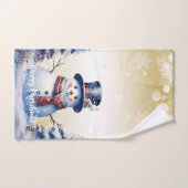 Noël de la forêt d'hiver | Or (Serviette à main)