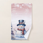 Noël de la forêt d'hiver | Rose (Serviette à main)