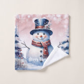 Noël de la forêt d'hiver | Rose (Gant de toilette)