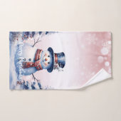 Noël de la forêt d'hiver | Rose (Serviette à main)