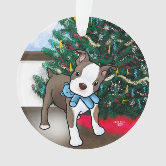 Noël de la marionnette de Boston Terrier (devant)