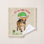 Noël de la mignonne Chihuahua (Gant de toilette)