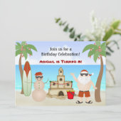 Noël de la plage de Cute Invitation (Debout devant)